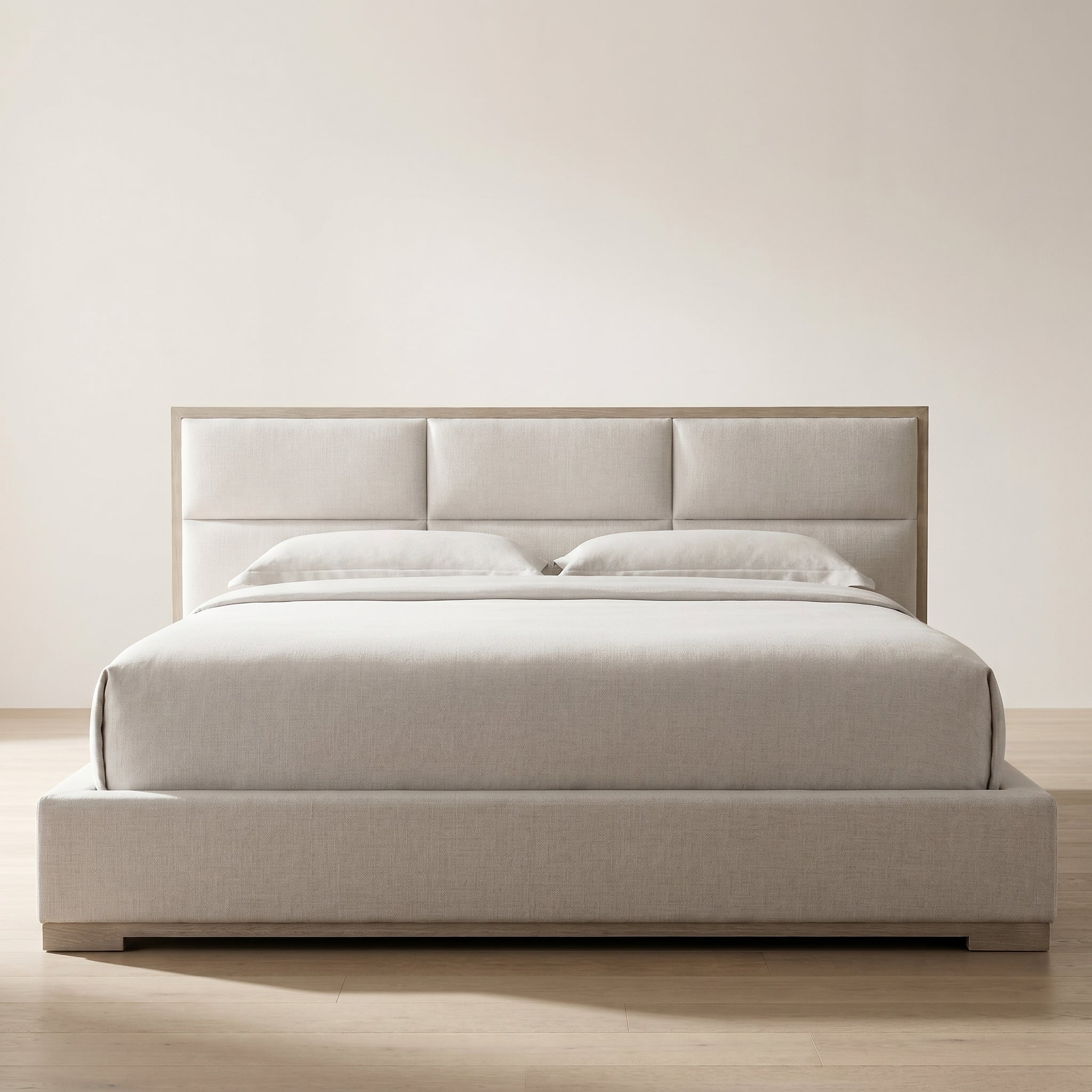 Panelled Upholstered Platform Bed