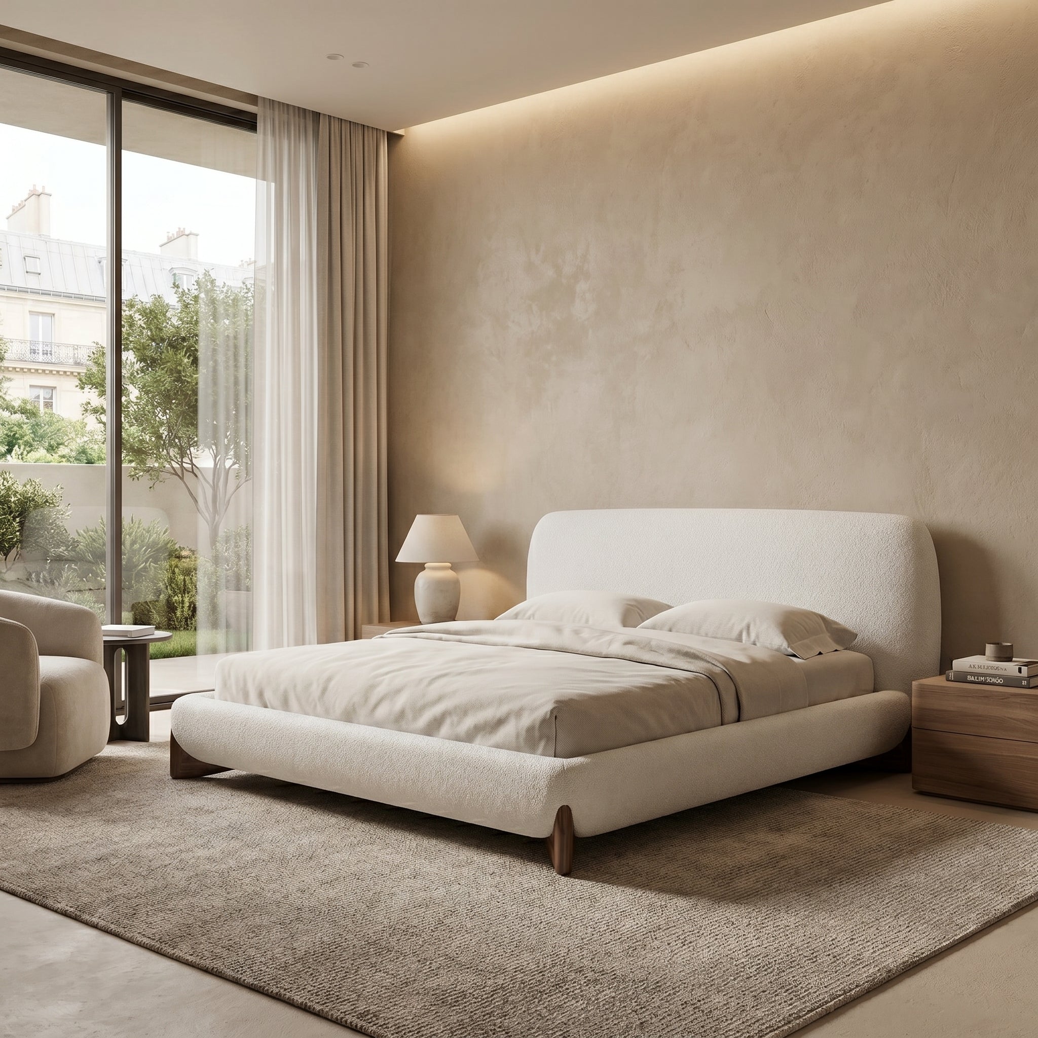 Curved Upholstered Bed