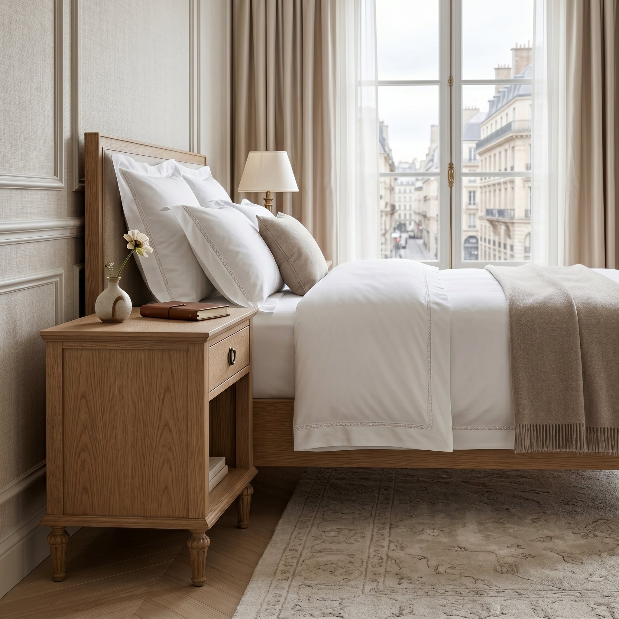 Classic Wood Bedside Table