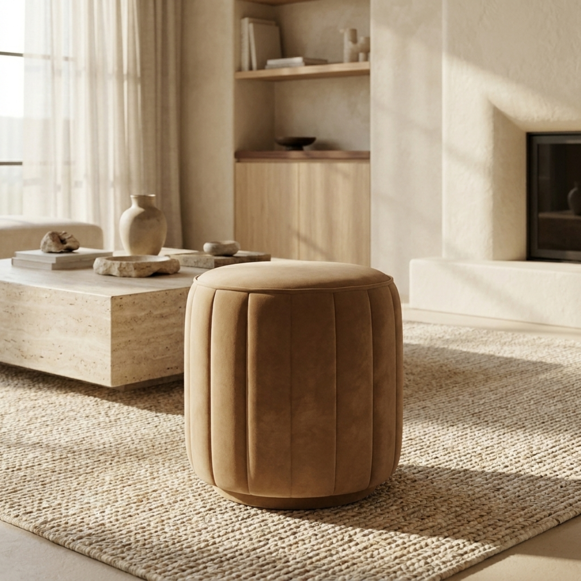 VELA Velvet Ottoman
