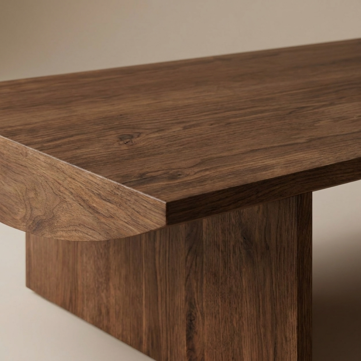 Minimal Sculptural Wood Coffee Table