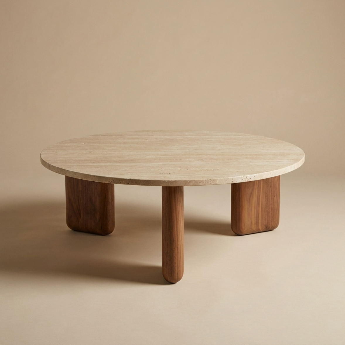 LUNOR Travertine Coffee Table
