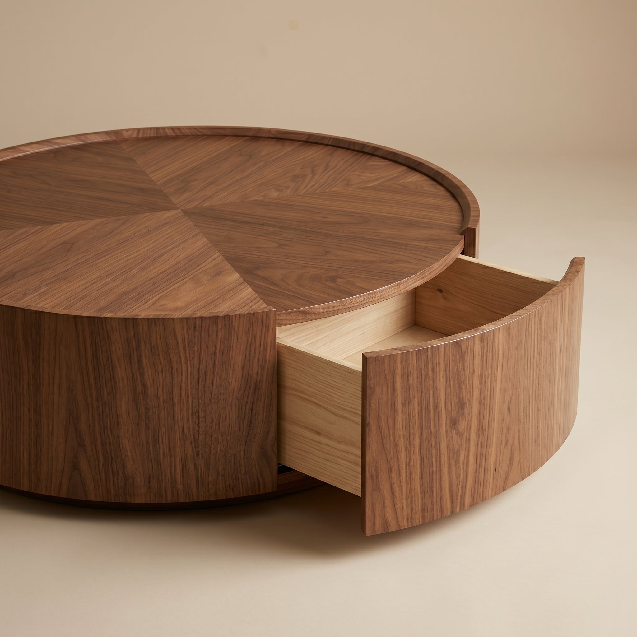 Round Walnut Coffee Table