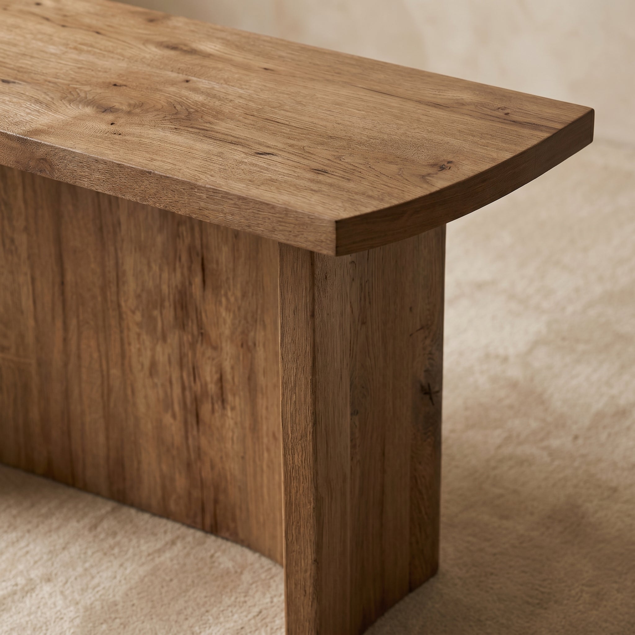 Organic Curve Oak Console Table