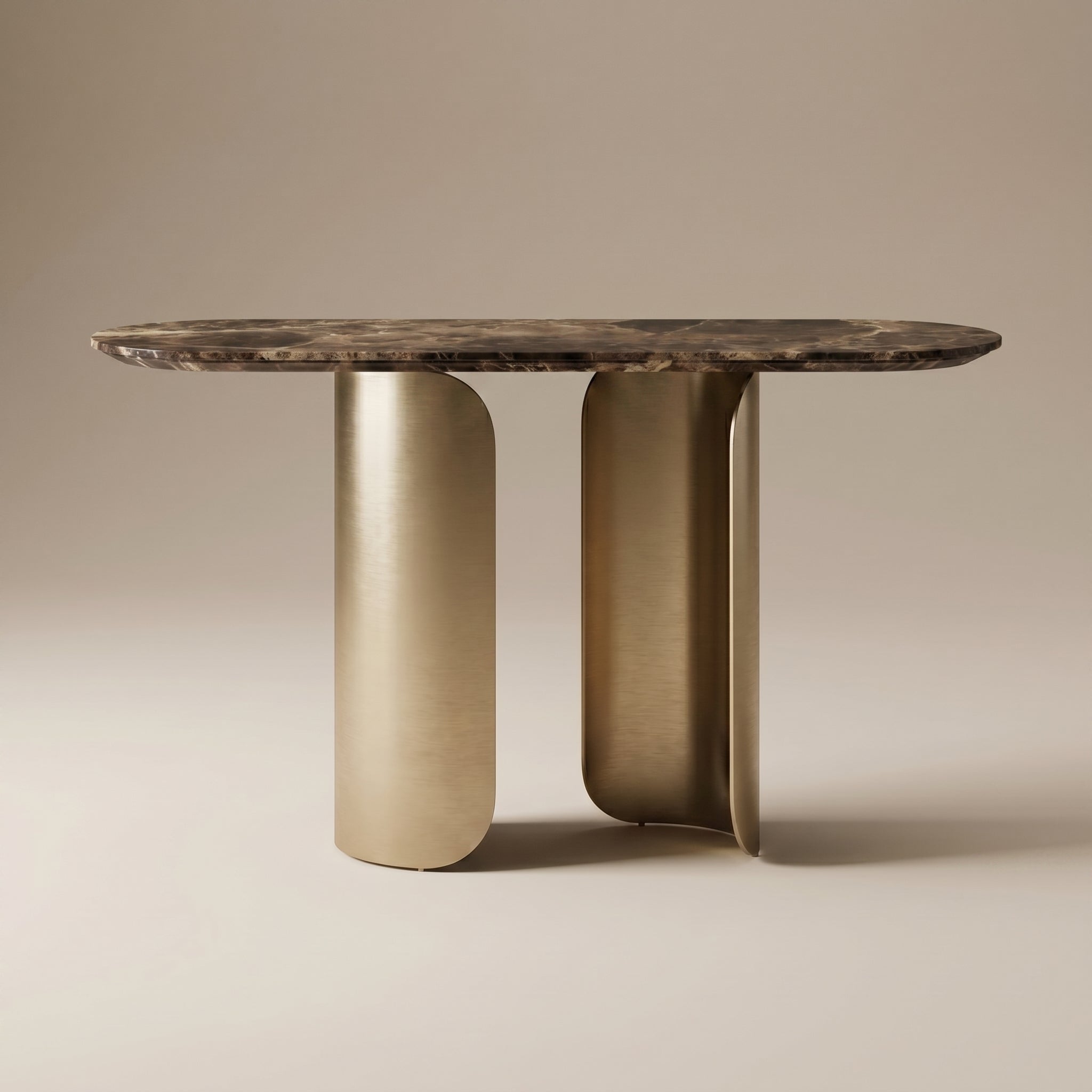 Brown Onyx Gold Console Table