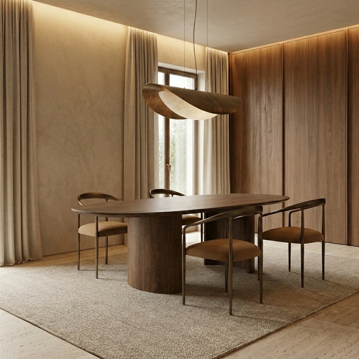 THADDEUS Curved Dining Chair
