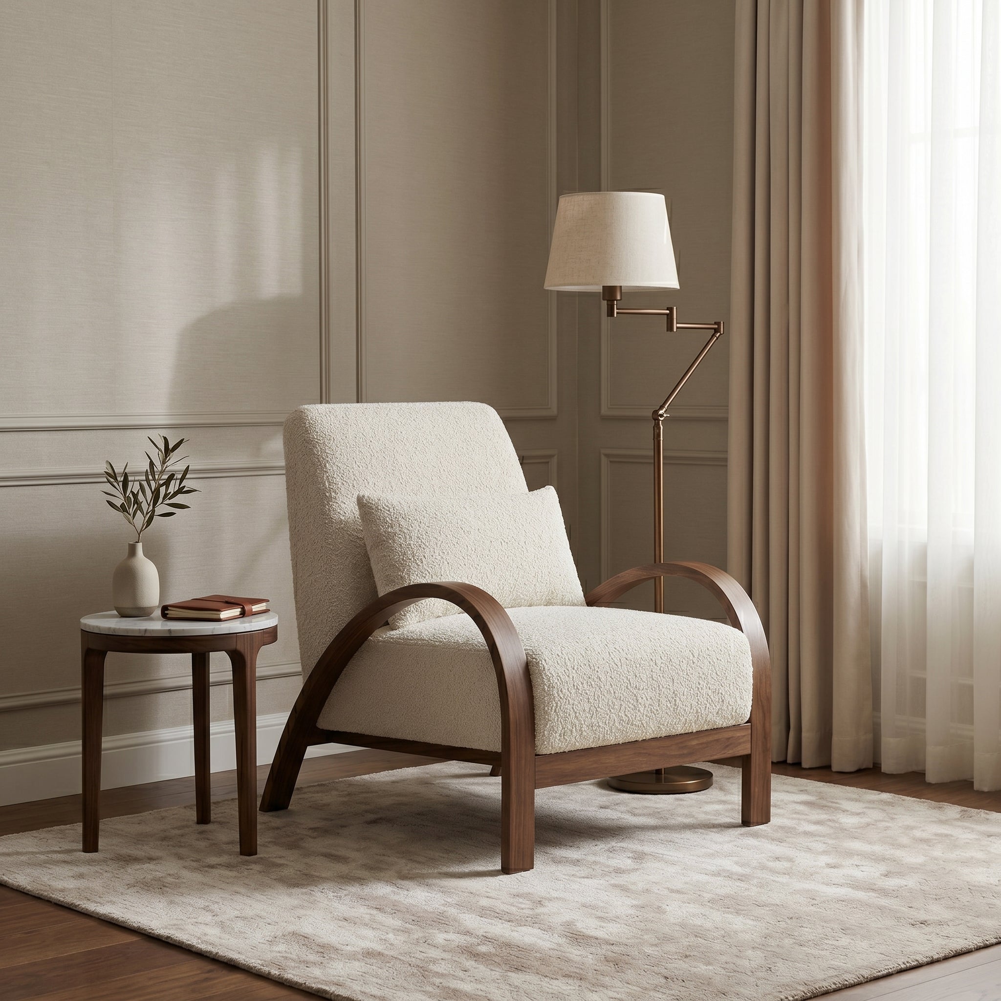 Curved Arm Lounge Chair