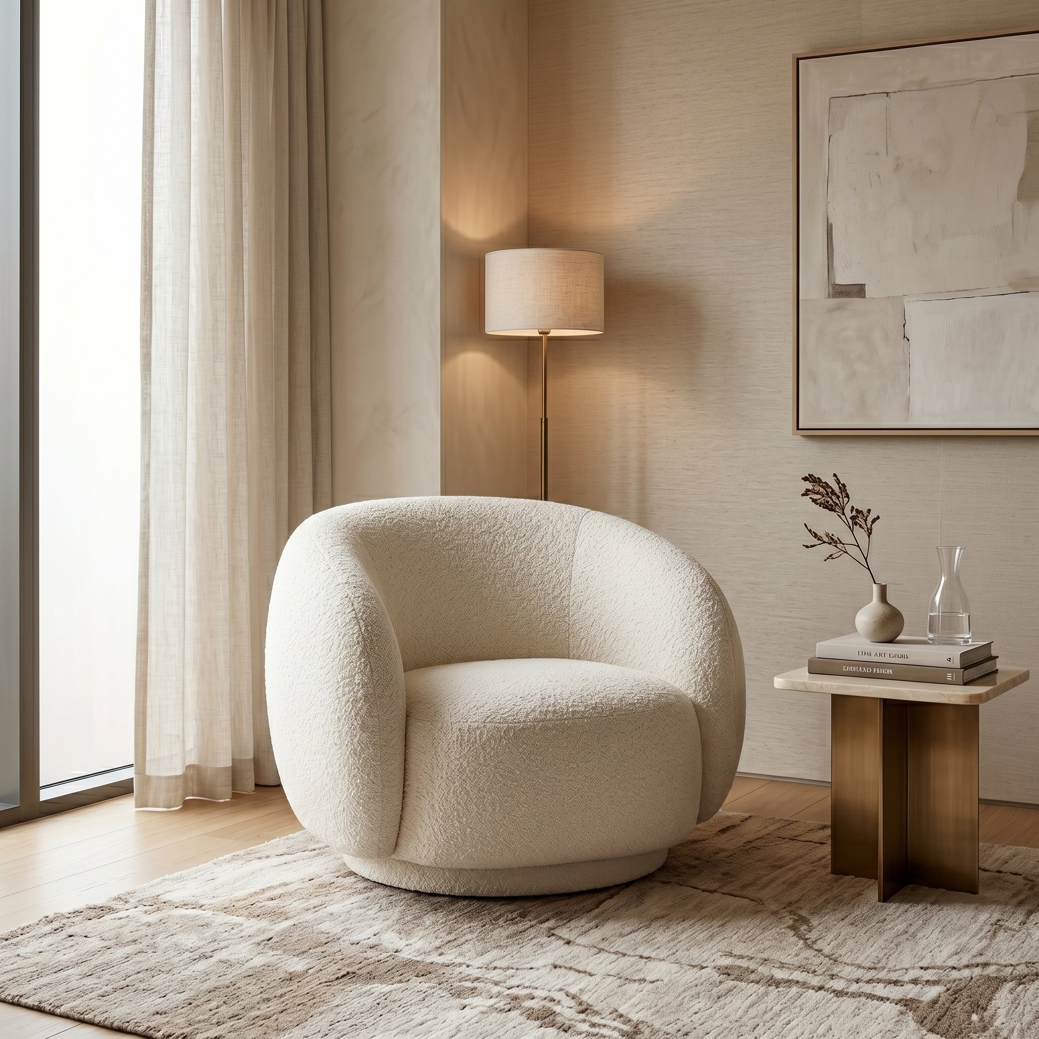 Sculptural Barrel Lounge Chair