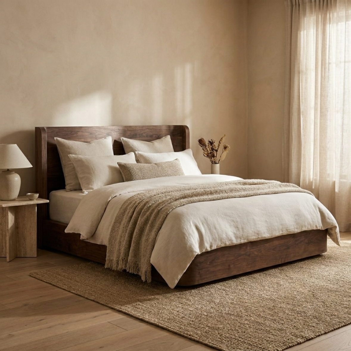 Solid Wood Frame Bed