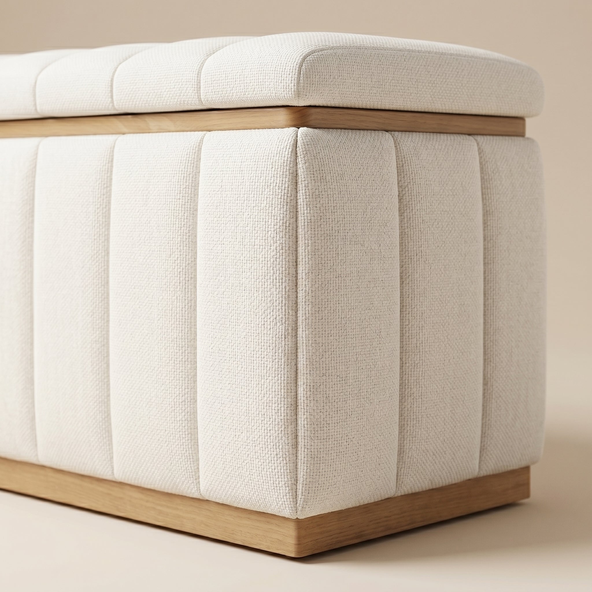 Channel Upholstered Ottoman Bench