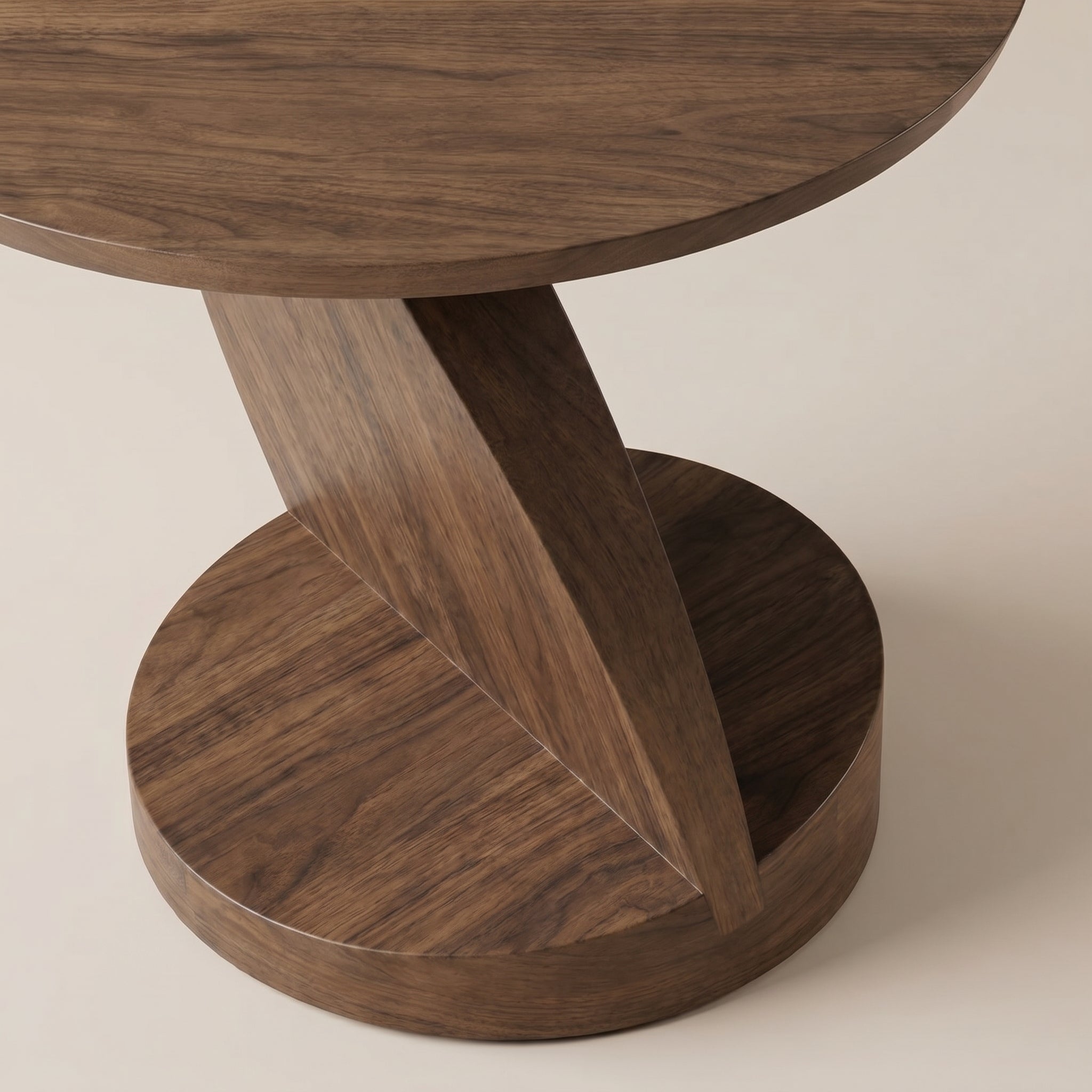 Sculptural Walnut Side Table