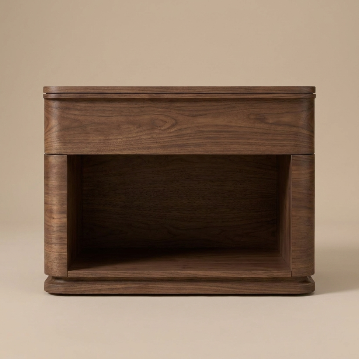 Soft Edge Wood Bedside Table