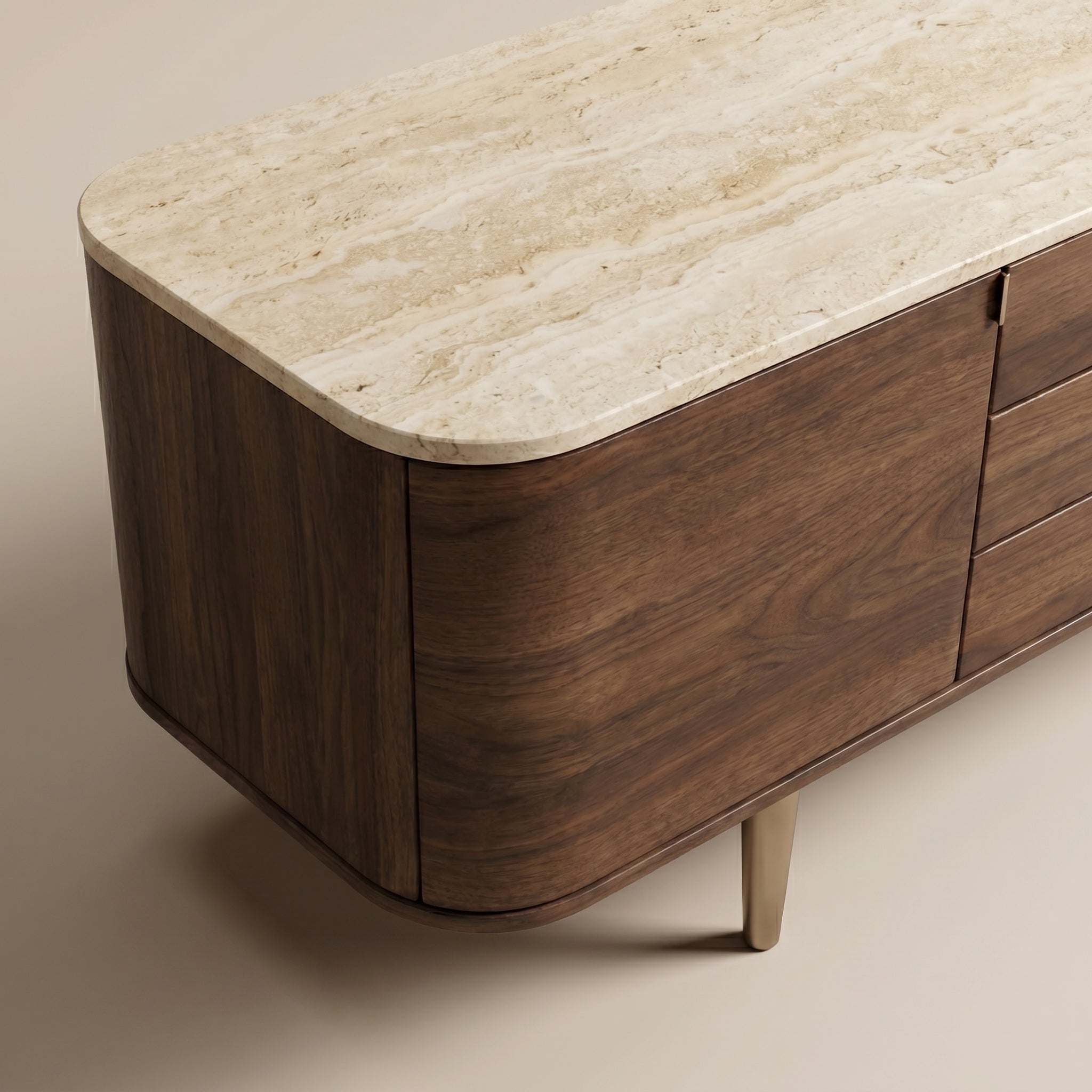 Stone Top Walnut Media Console