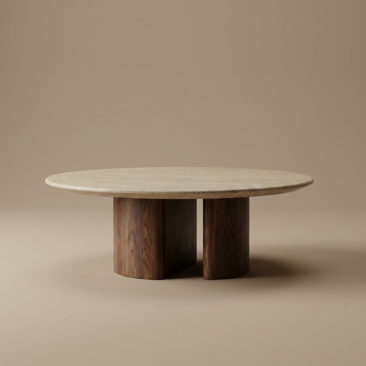 Round Stone Top Coffee Table
