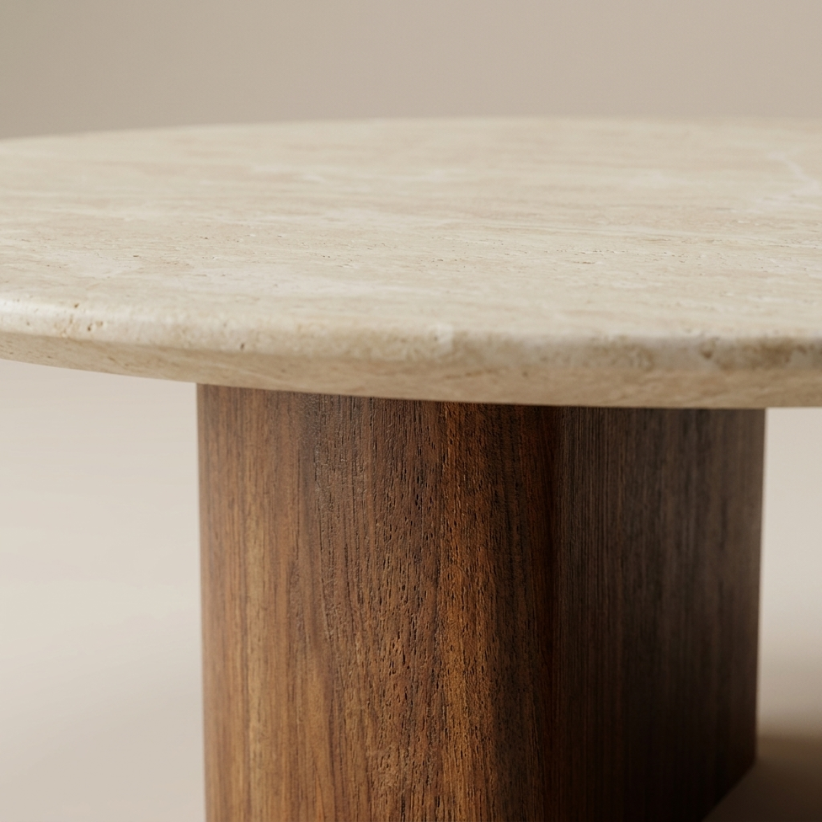 Round Stone Top Coffee Table