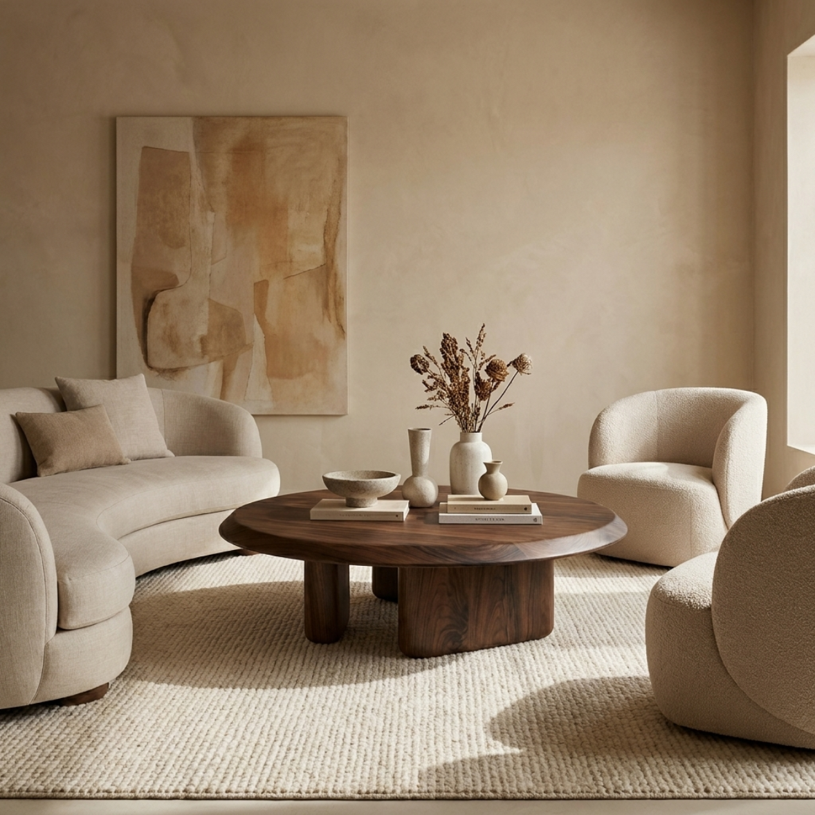 Natural Oak Round Coffee Table