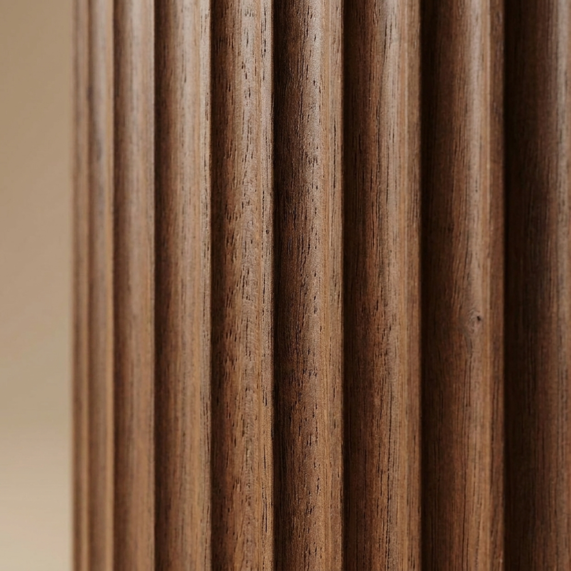 Fluted Wood Bedside Table
