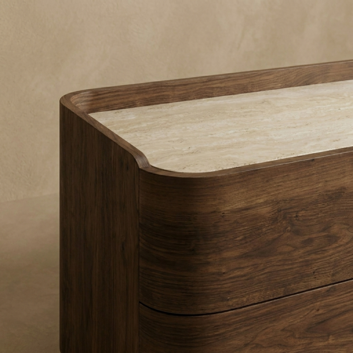 Oak Limestone Media Console