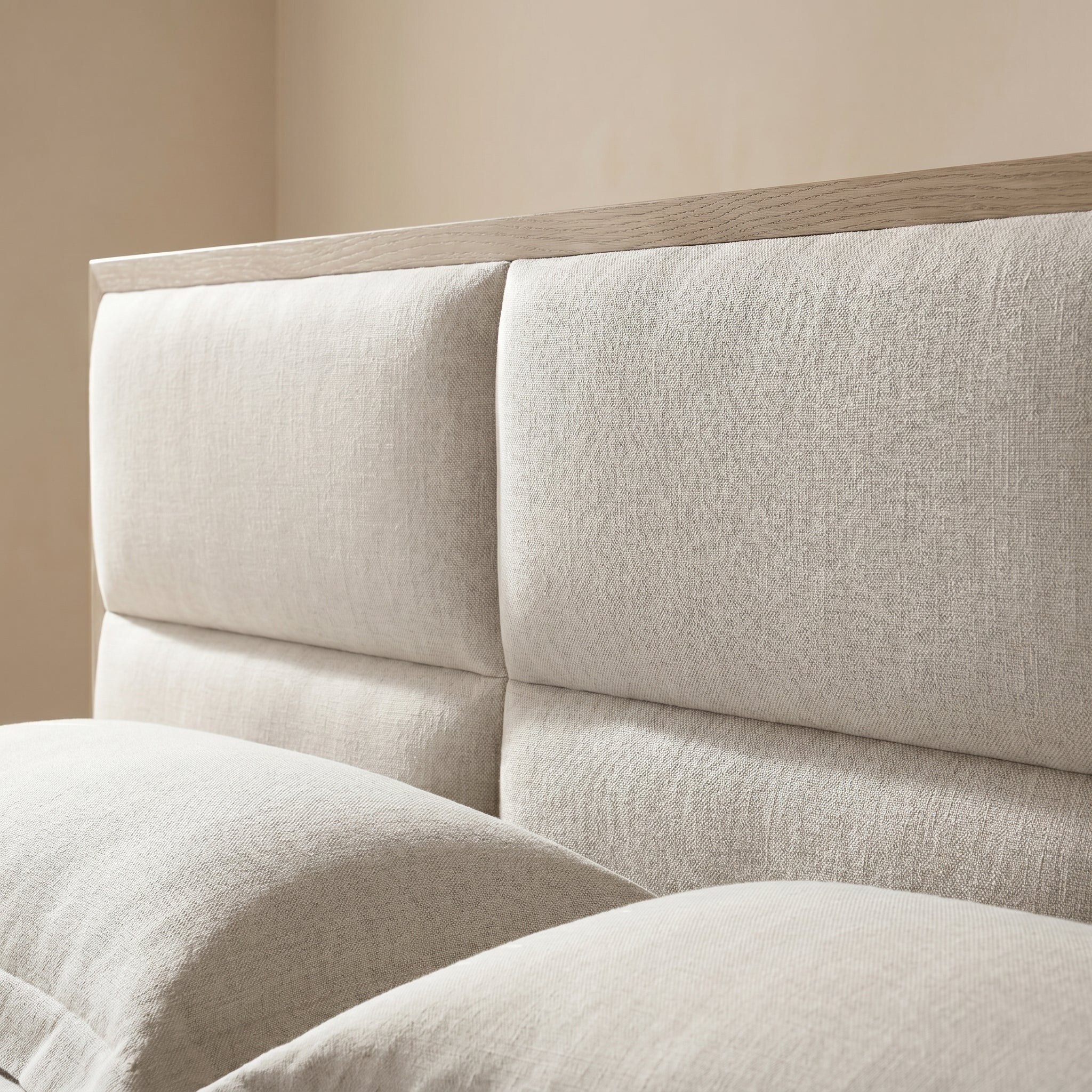 Panelled Upholstered Platform Bed