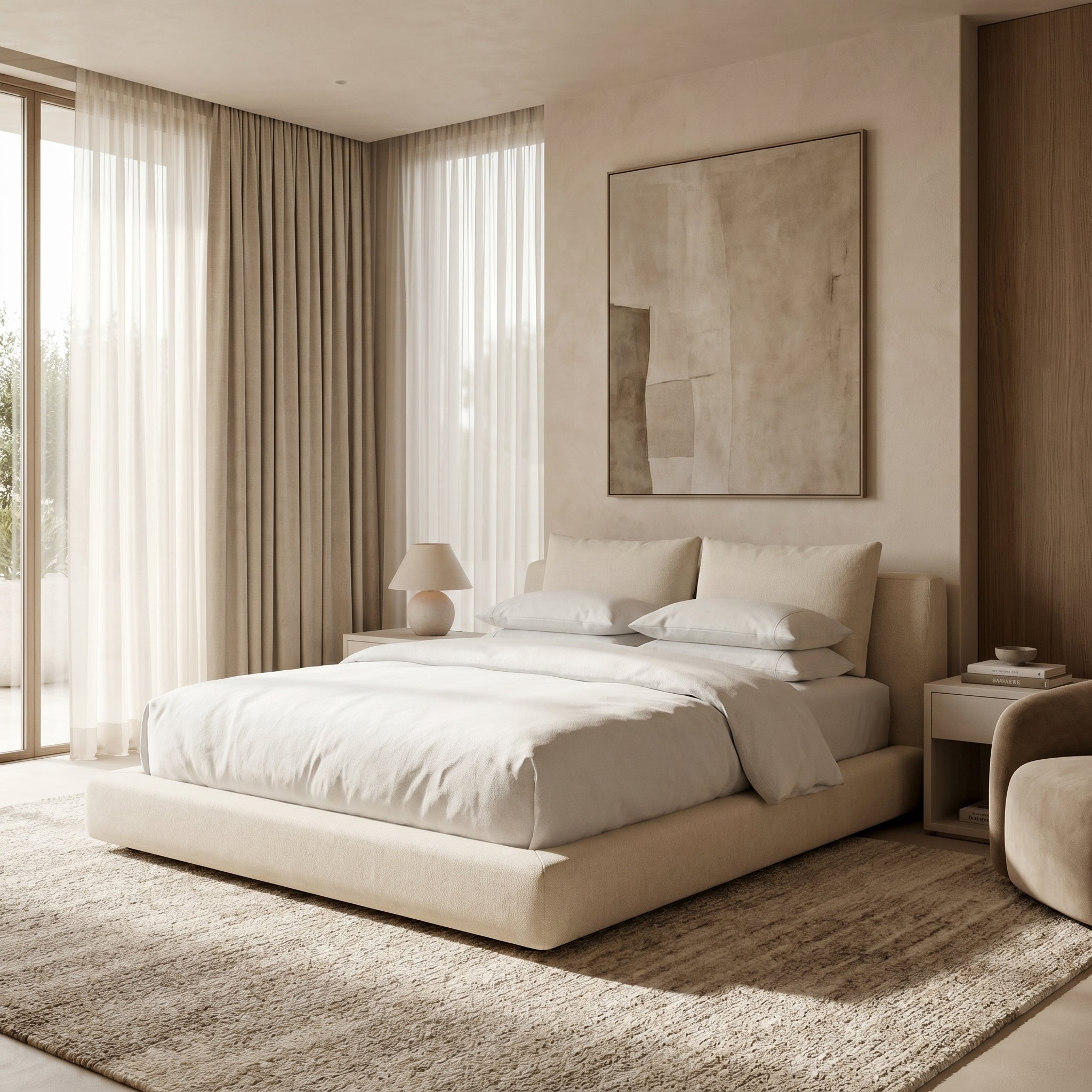 Tall Upholstered Bed
