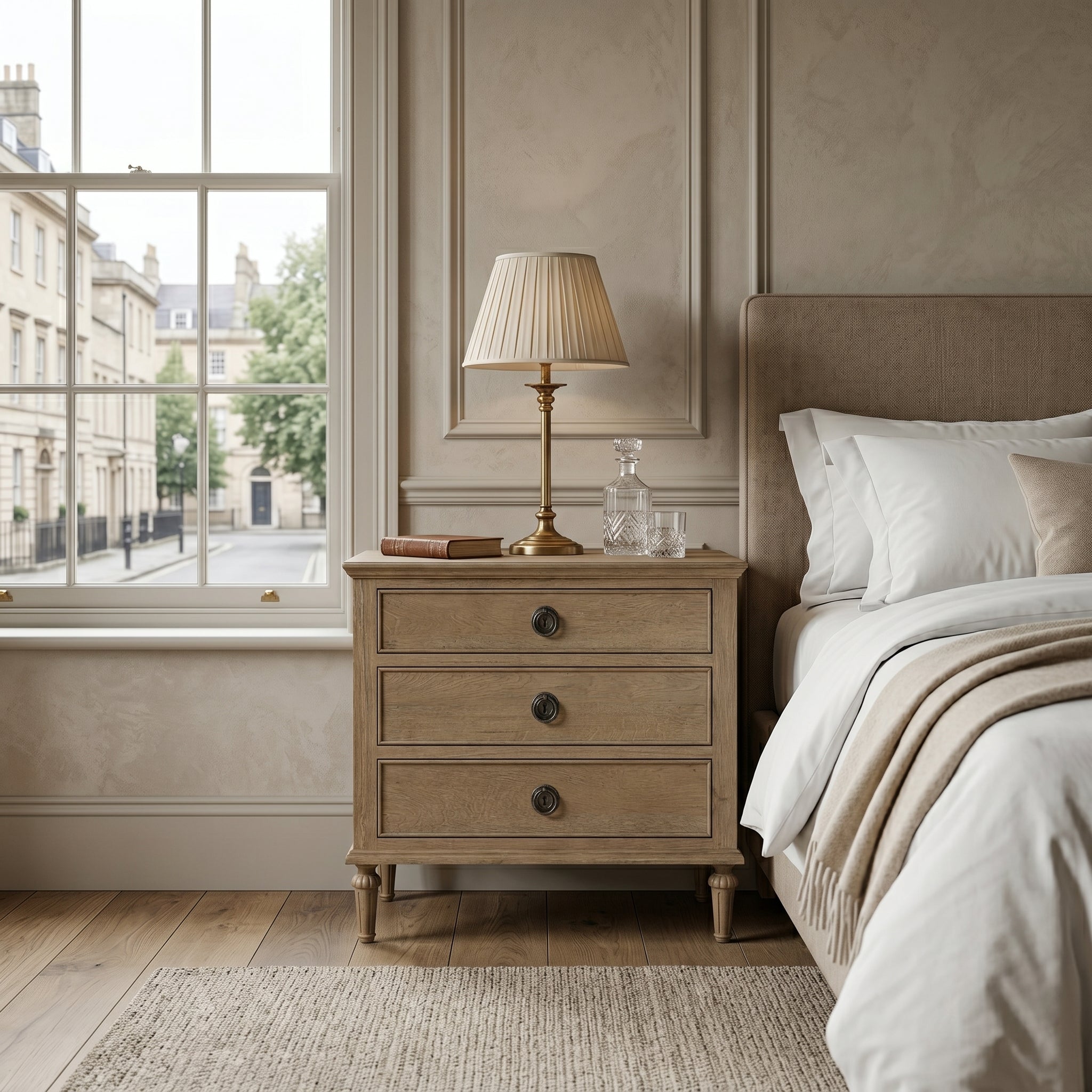 Classic Wood Bedside Table