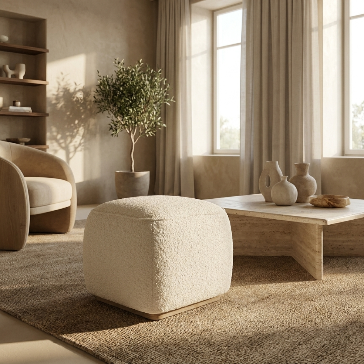 NOMA Bouclé Ottoman
