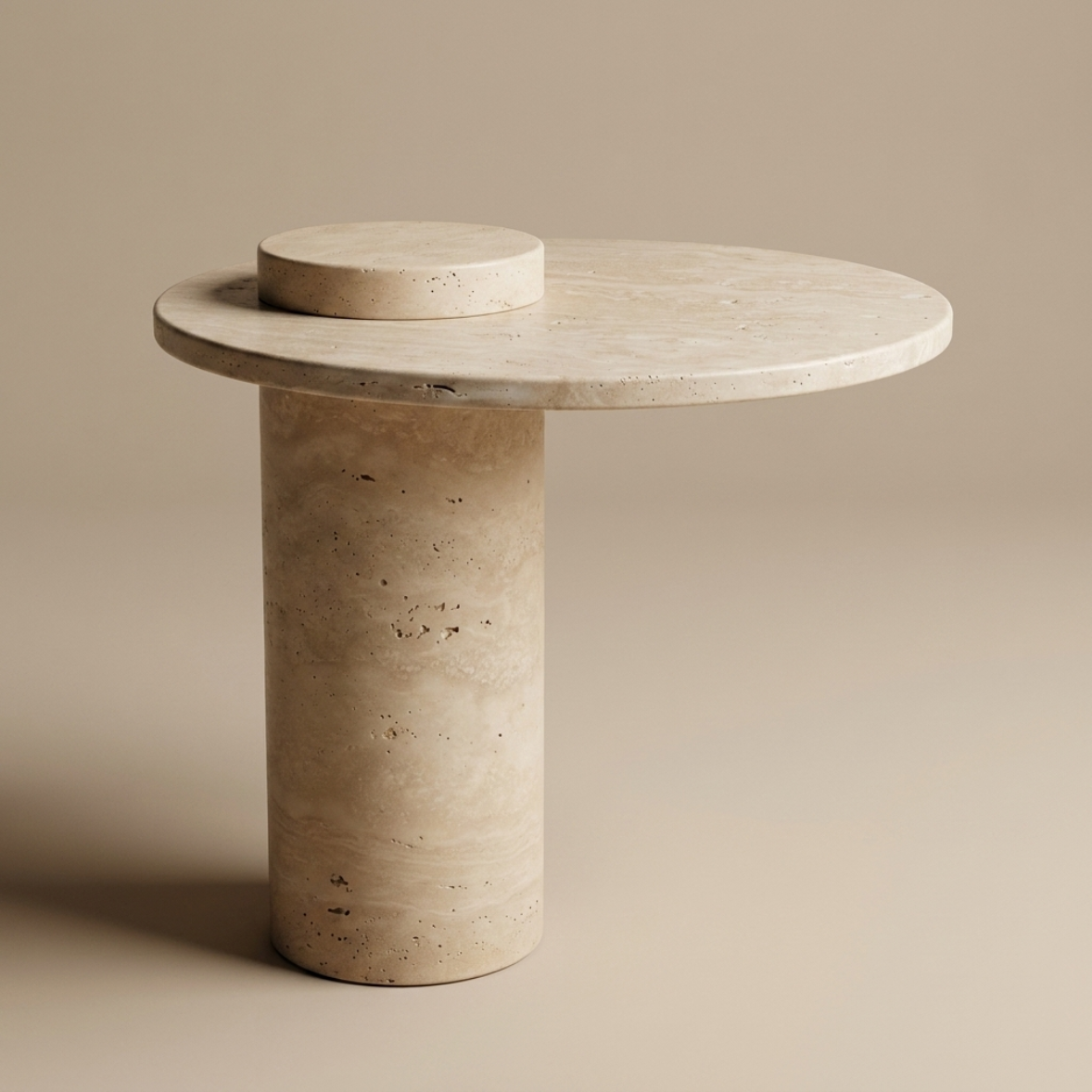 VIREL Travertine Side Table