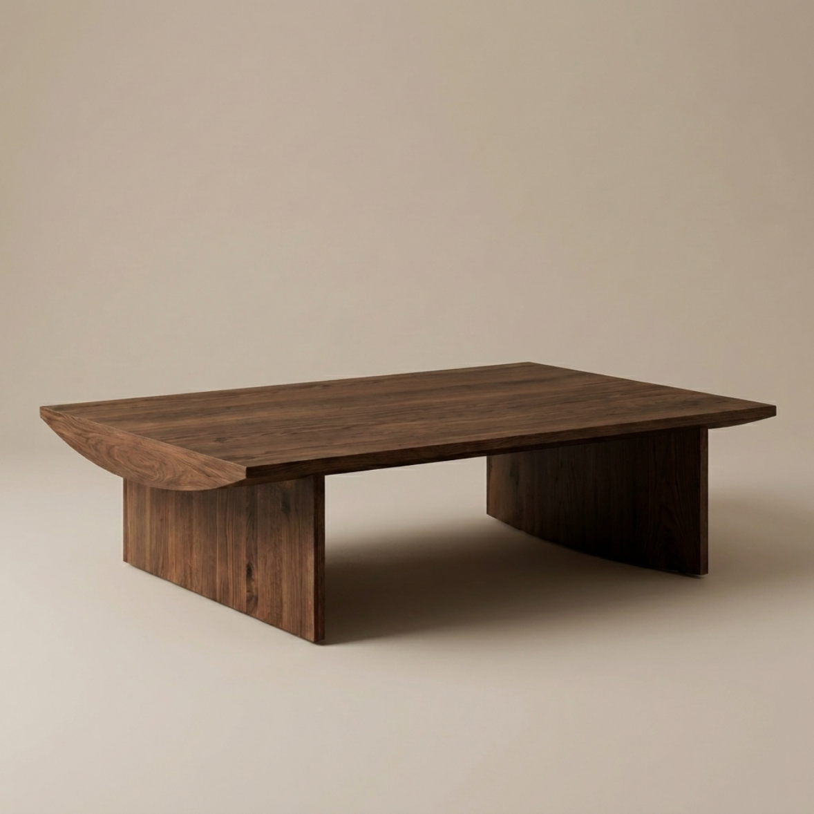 Minimal Sculptural Wood Coffee Table