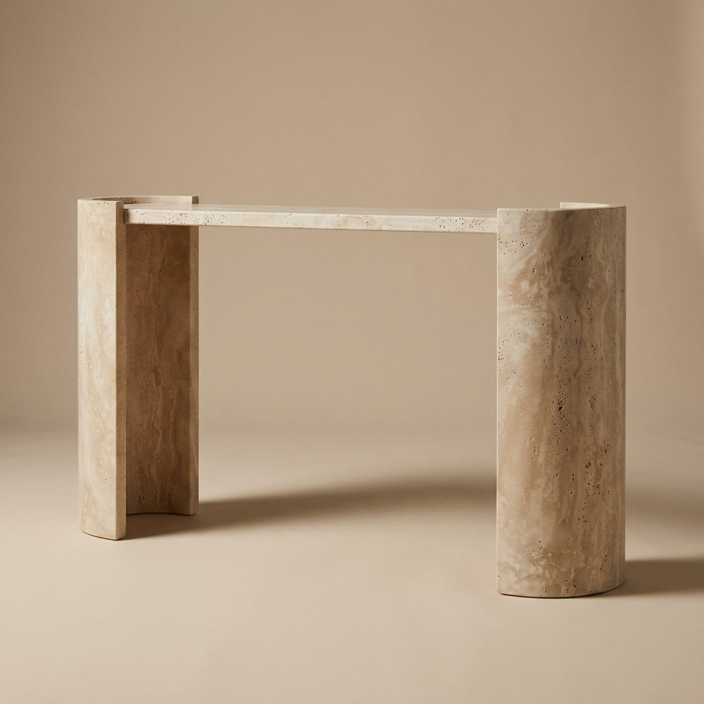VAREN Travertine Console Table