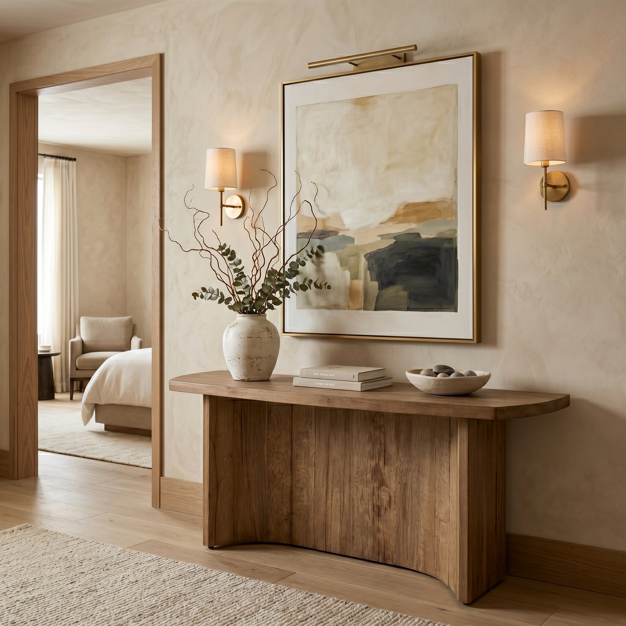 Organic Curve Oak Console Table