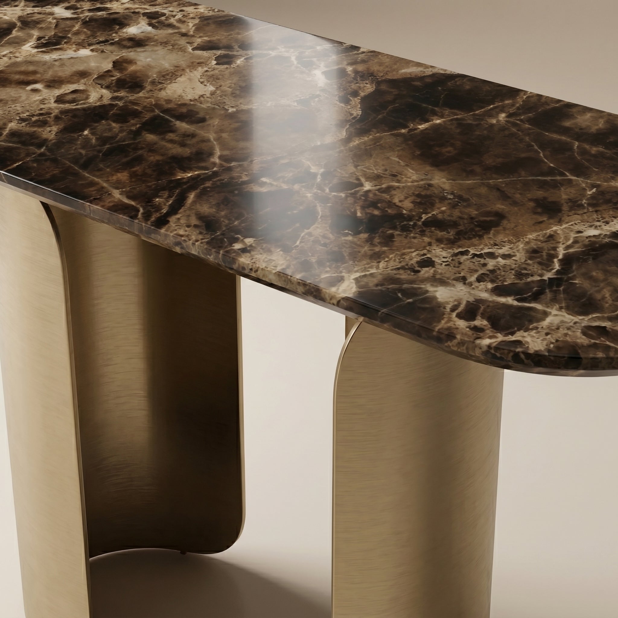 Brown Onyx Gold Console Table