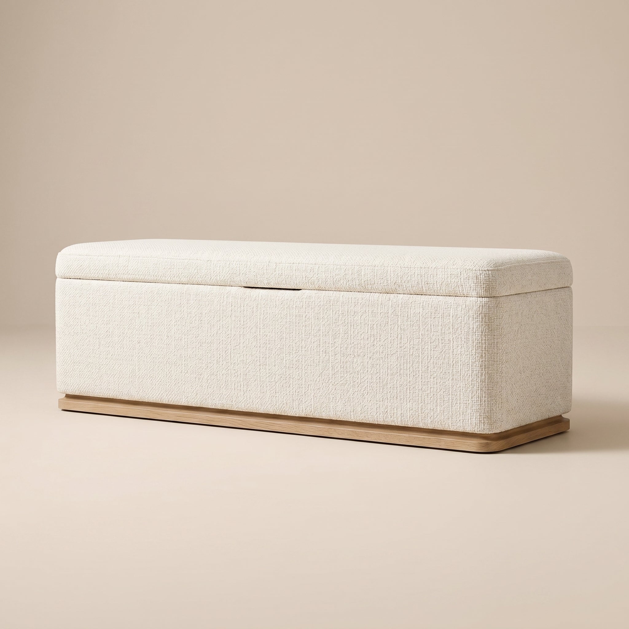 Ivory Storage Ottoman Bench