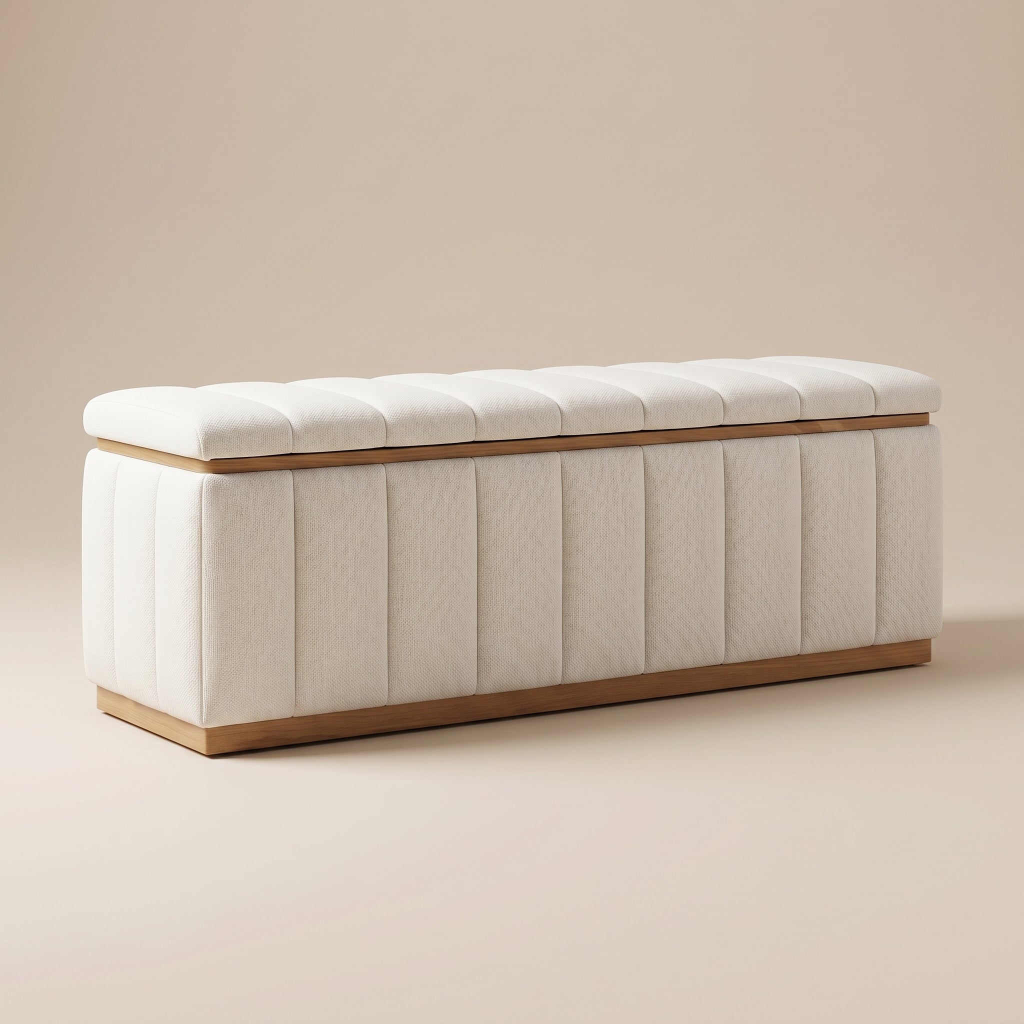 Channel Upholstered Ottoman Bench
