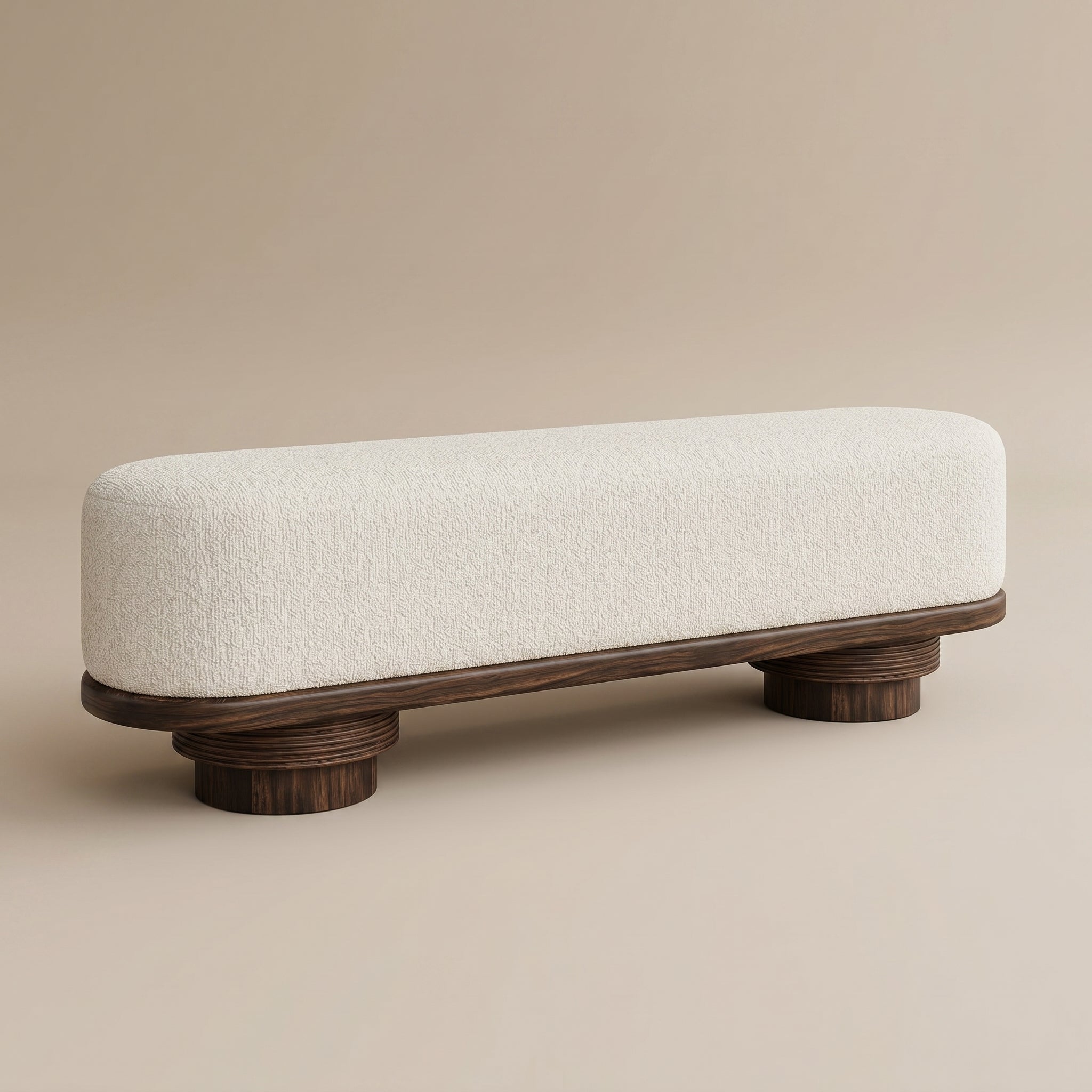 Sculptural Base Ottoman Bench