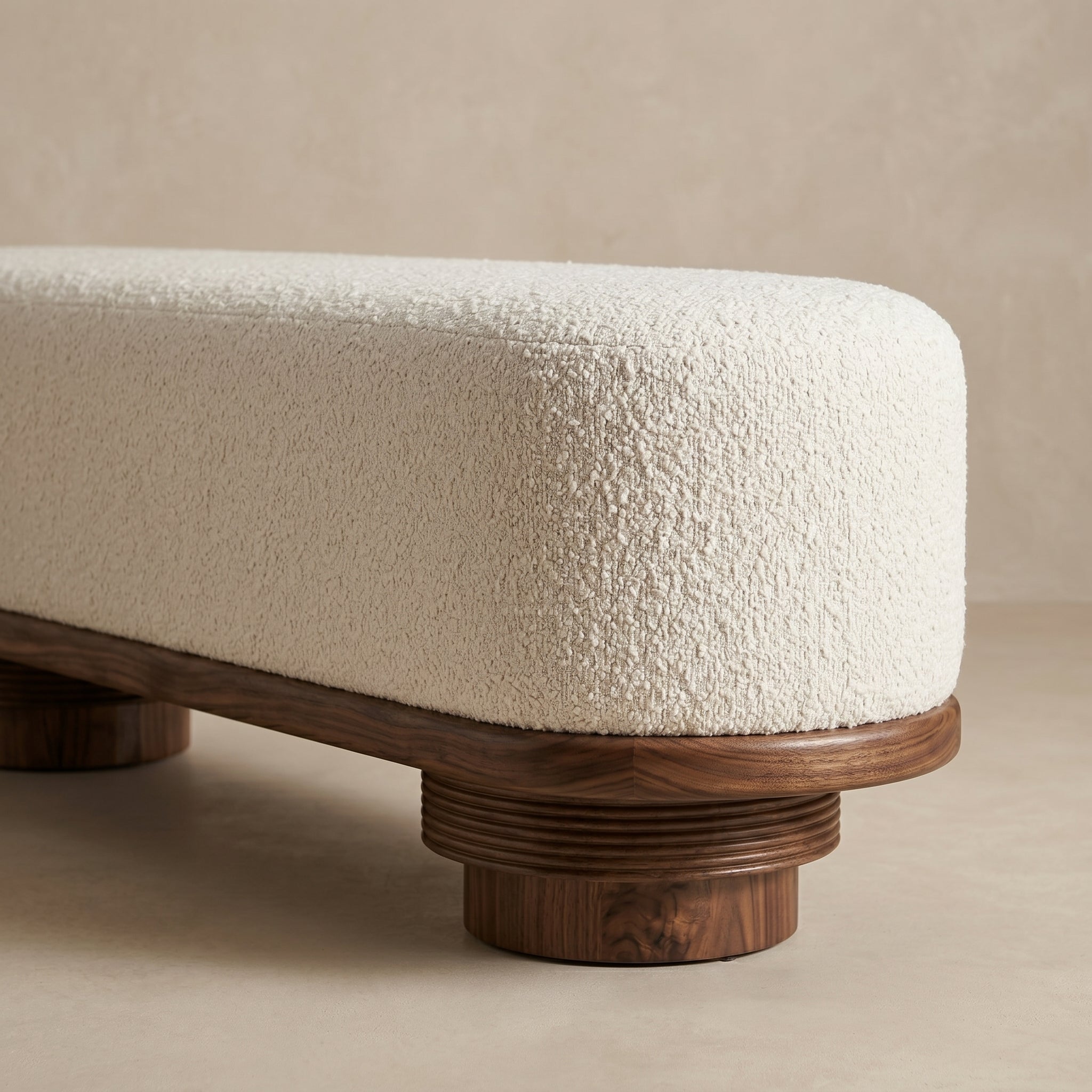 Sculptural Base Ottoman Bench
