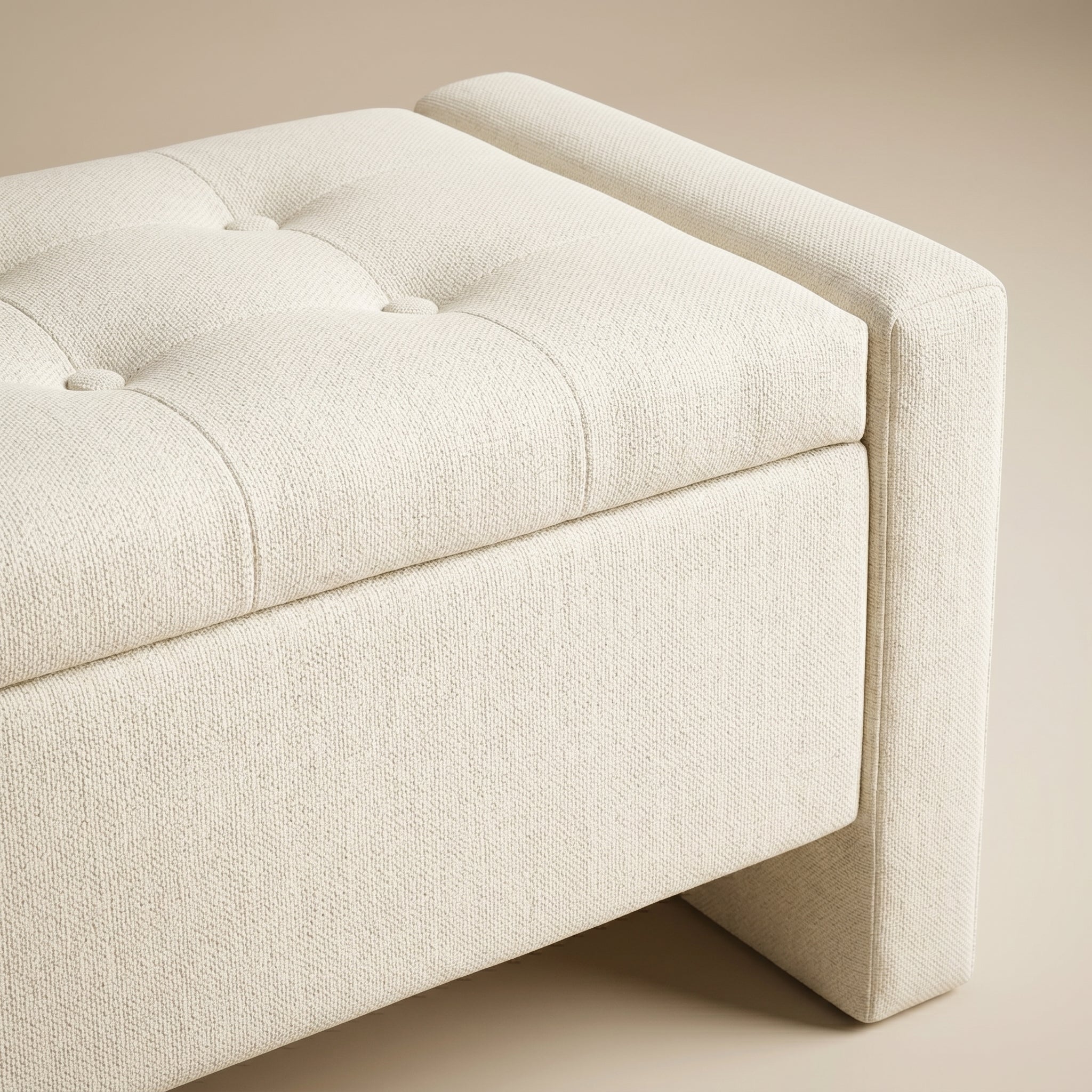 Ivory Upholstered Storage Bench