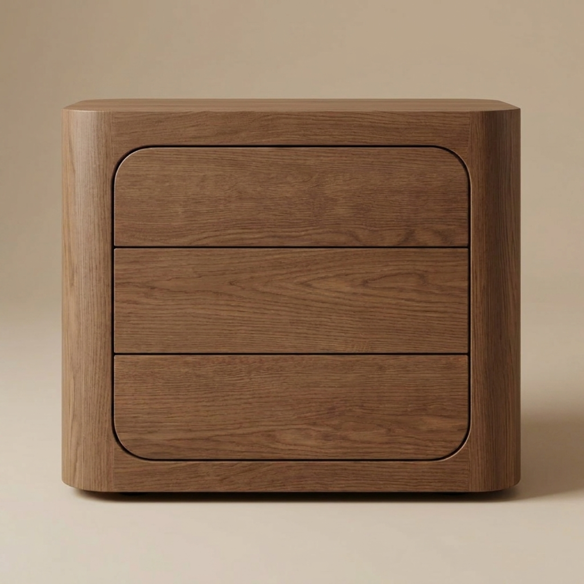 Inset Frame Wood Bedside Table