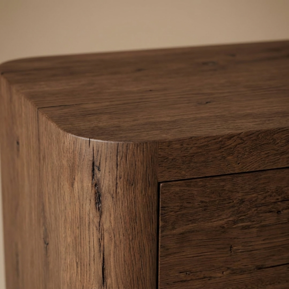 Inset Frame Wood Bedside Table
