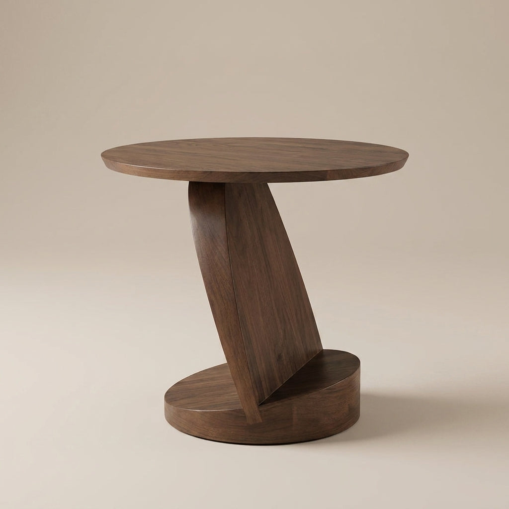 Sculptural Walnut Side Table