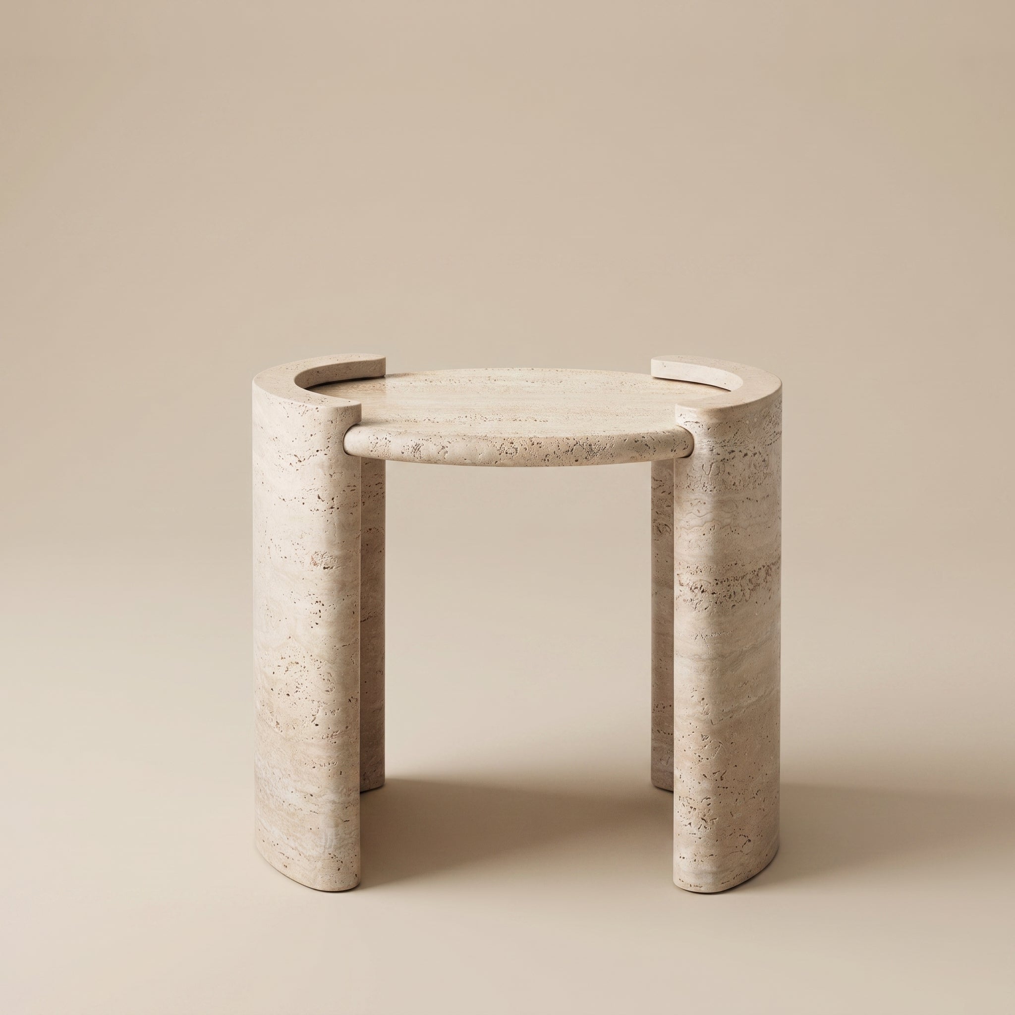 Travertine Arc Side Table