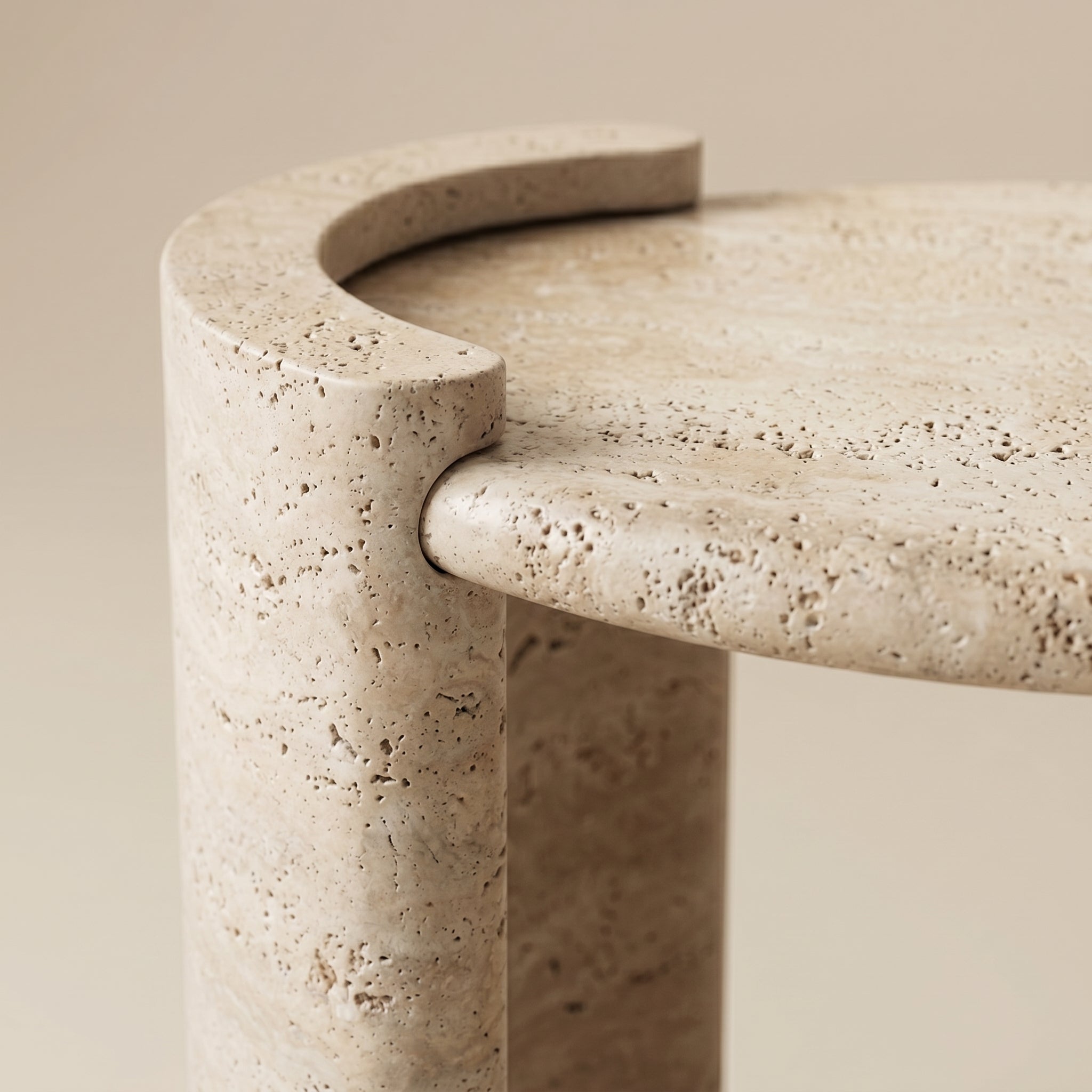 Travertine Arc Side Table