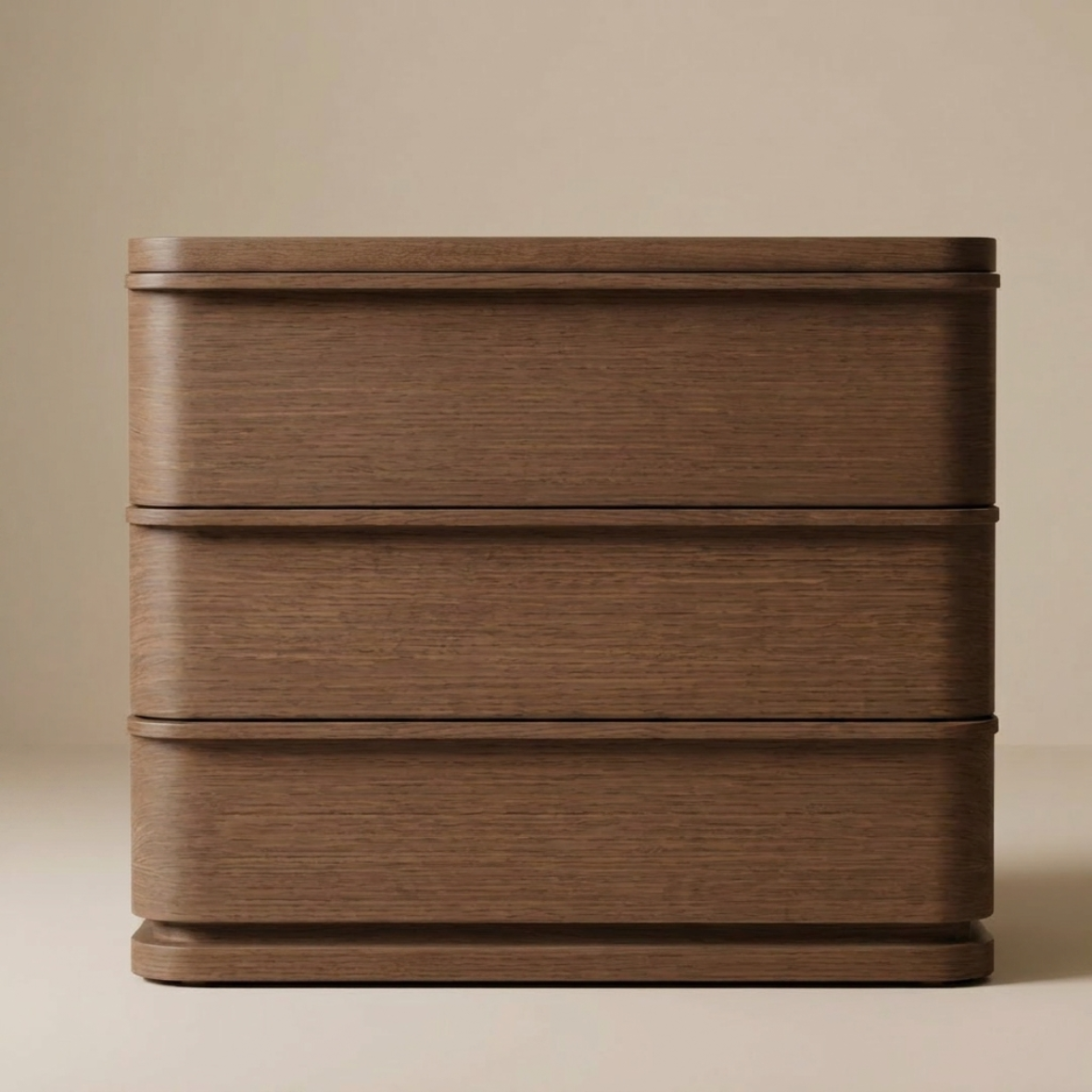 Soft Edge Wood Bedside Table