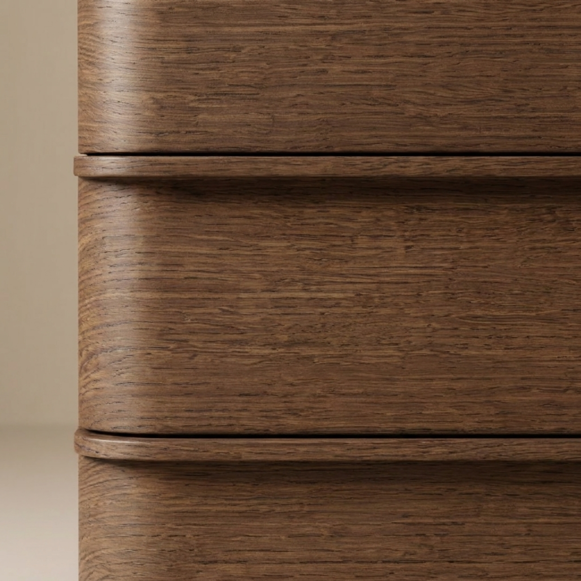 Soft Edge Wood Bedside Table