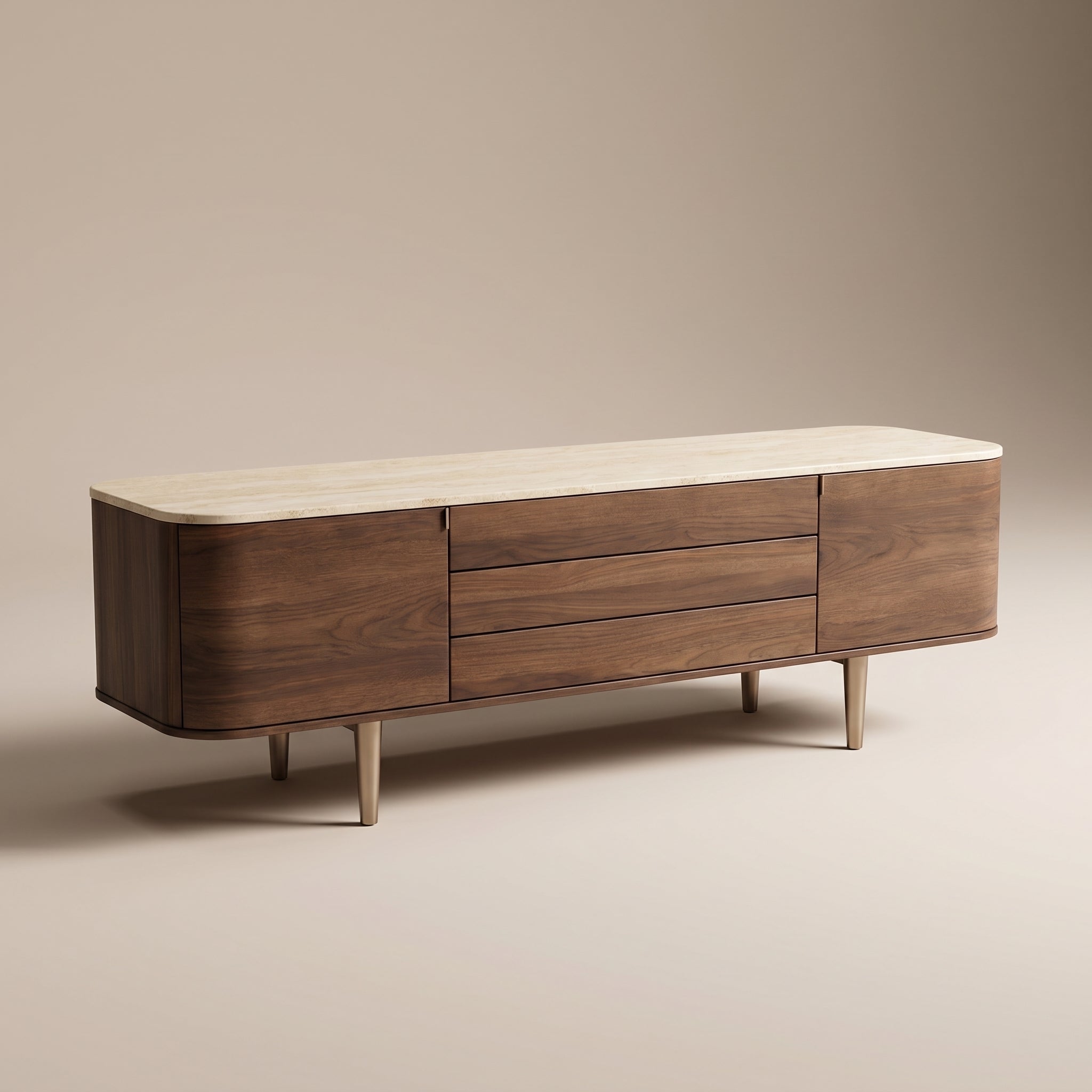 Stone Top Walnut Media Console