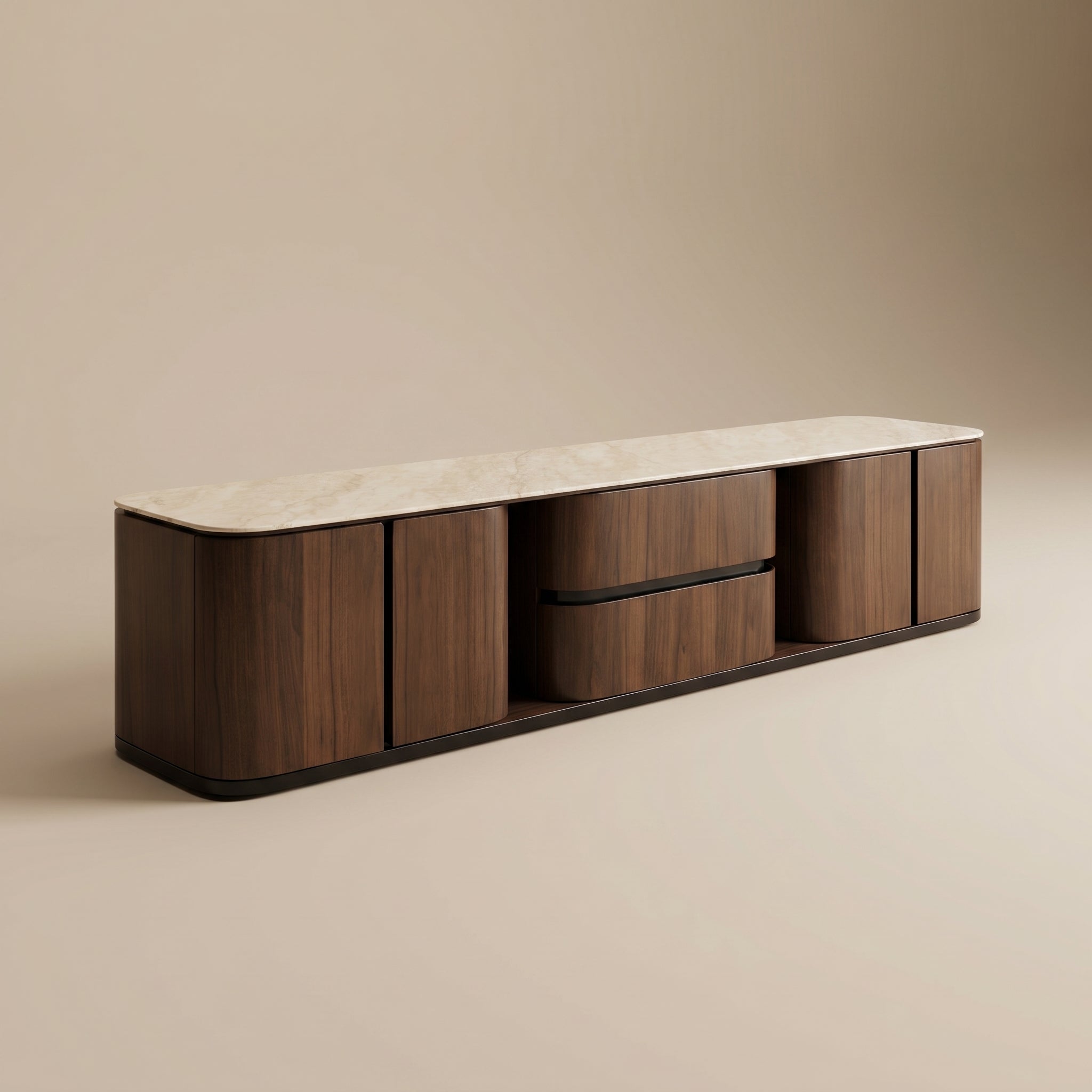 Mocha Travertine Media Console
