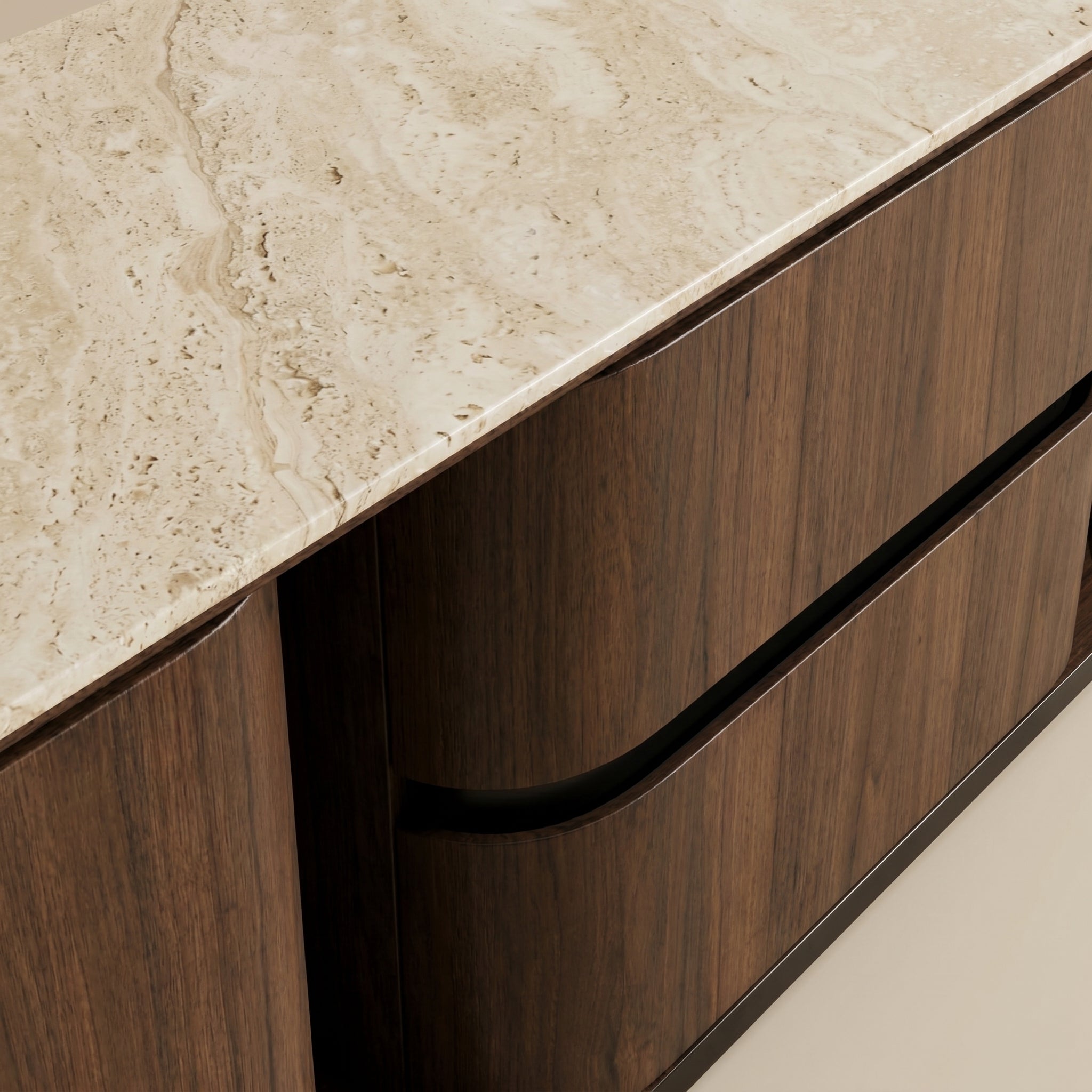 Mocha Travertine Media Console