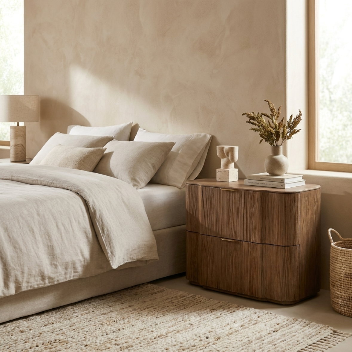 Contour Wood Bedside Table